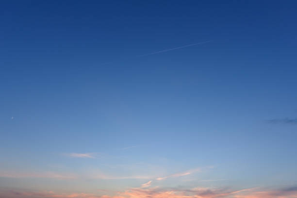 istock Beautiful morning sky, small moon. 951341194