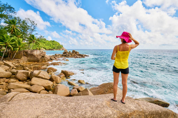 istock a woman tourist watching the bea 951344608