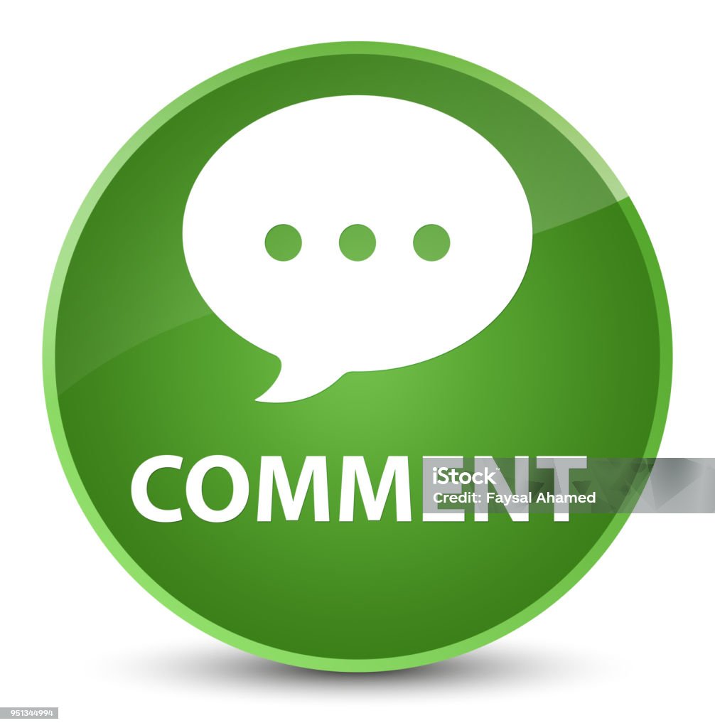 Green Comment Button Comment Elegant Soft Green Round Button Stock Illustration - Download ...