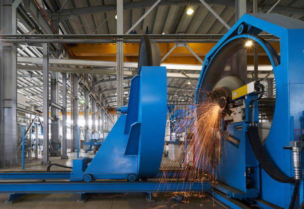 istock Working process for the manufacture of concrete pipes 951358850