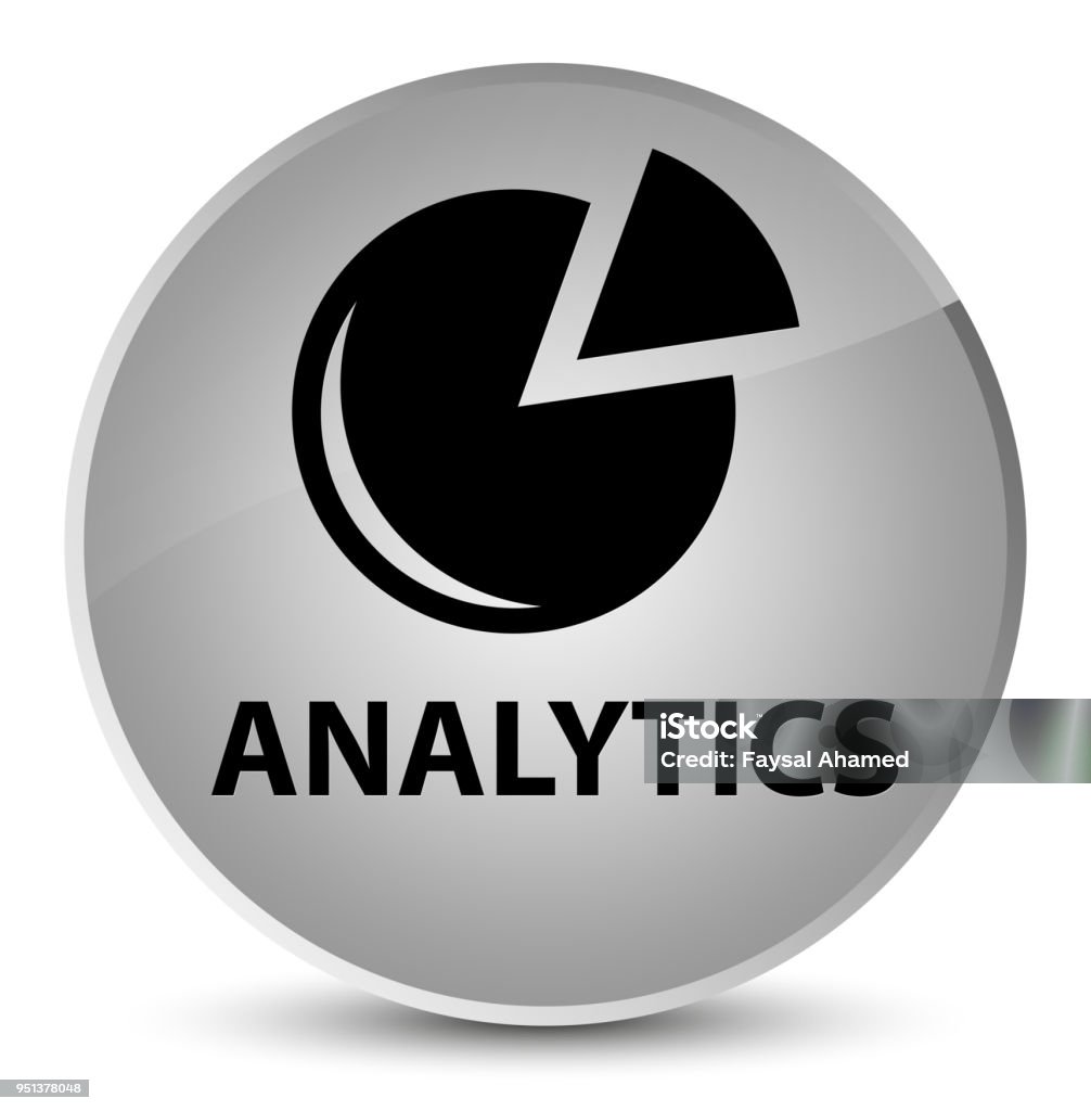 Analytics Button Analytics Elegant White Round Button Stock Illustration - Download ...