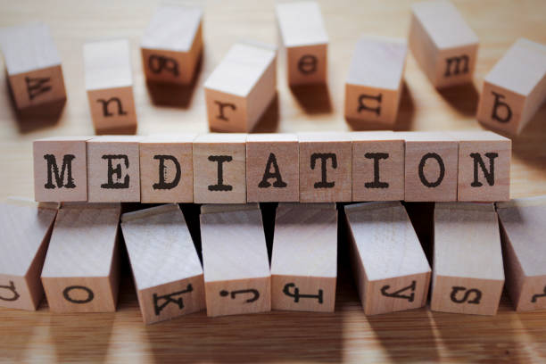 Mediation Word In Wooden Cube Mediation Word In Wooden Cube mediation photos stock pictures, royalty-free photos & images