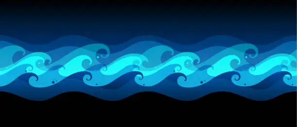 Vector illustration of Seamless Waves background