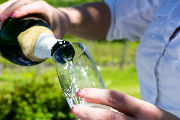 istock Bubbly being poured into Champagne Flute 951386110