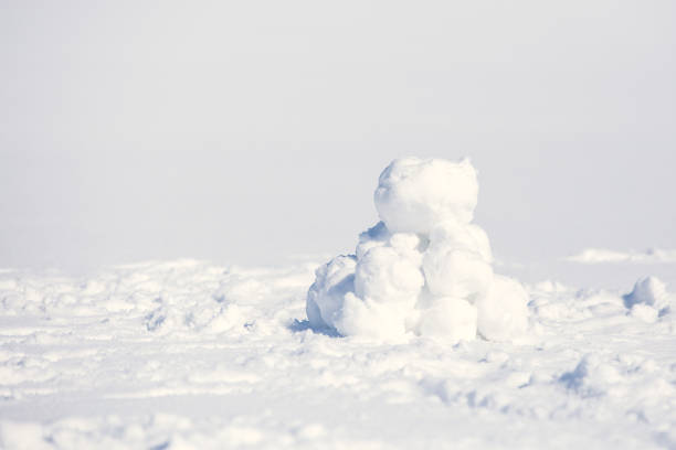 Pile of Snowballs Ready for Snowball Fight stock photo