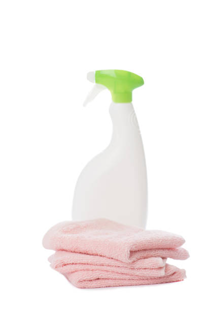 istock White Spray Bottle with Pink Towels 951389428