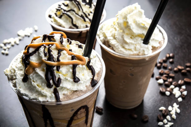 Chocolate Mocha Frappe Whipped Creme Topping Chocolate Mocha Frappe Whipped Creme Topping milkshake photos stock pictures, royalty-free photos & images