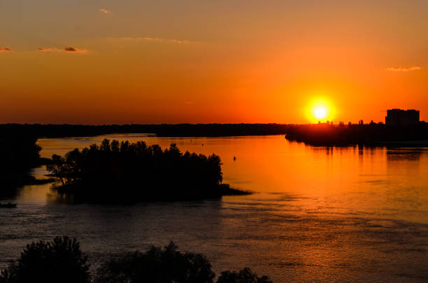 istock Beautiful sunset over the river Dnieper 951408216