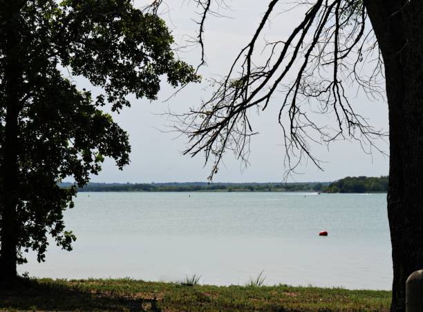 Lake Murray on cloudless day seen from the eastern side, Oklahoma