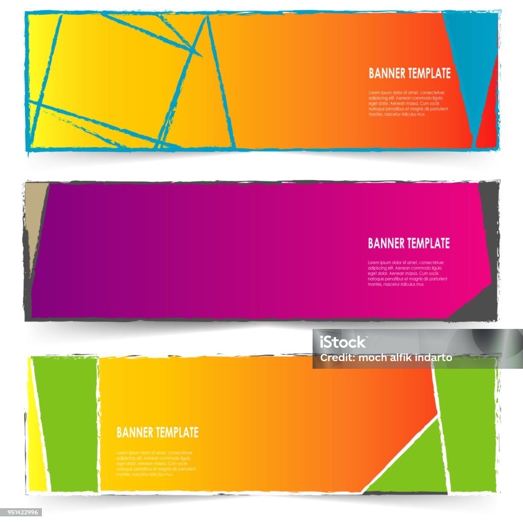 Set Of Sticker Banner Template Isolated On White Background Stock ...