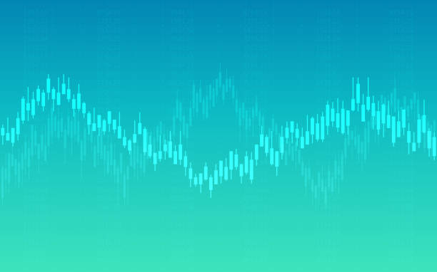 istock Abstract financial chart with candlestick in stock market on blue color background 951426084