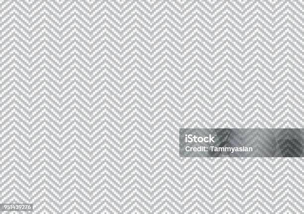 Herringbone Twil Gray And White Color 01 Stock Illustration - Download Image Now - Herringbone, Textile, Knitted