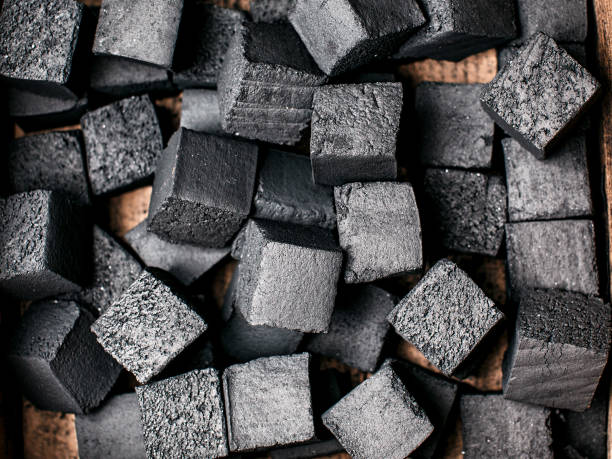 Texture of coal for hookah. stock photo