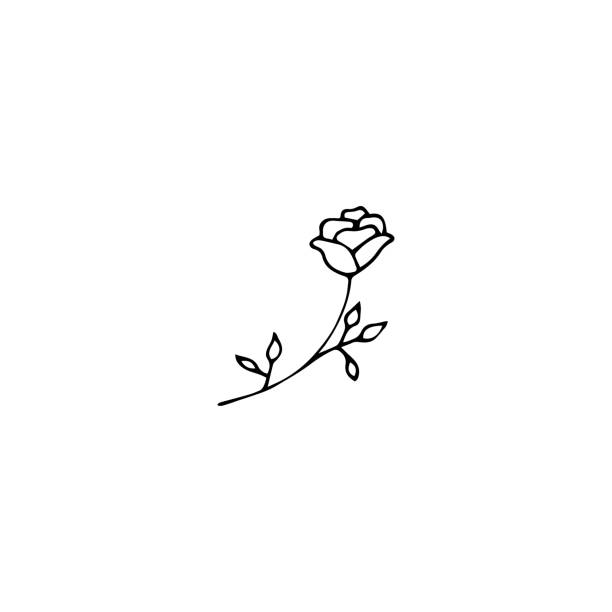 stockillustraties, clipart, cartoons en iconen met floral logo element - roos