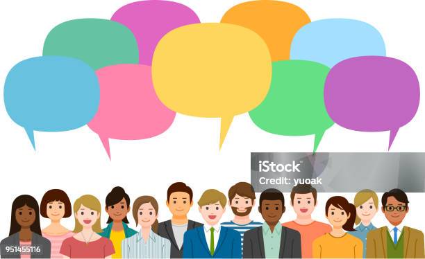 Discussion Stock Illustration - Download Image Now - Talking, People, Speech Bubble