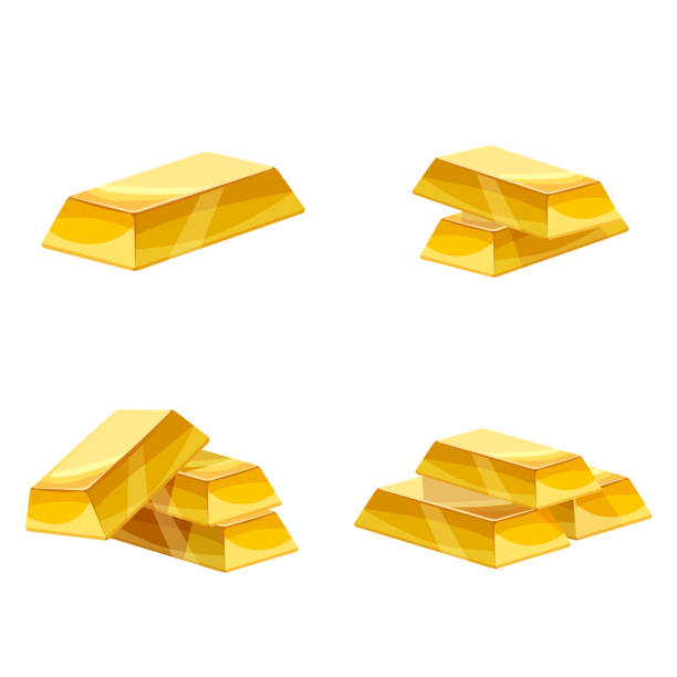 Set Of Gold Bars Icon Cartoon Style Illustration Vector Icon For Web Games  Applications Stock Illustration - Download Image Now - iStock