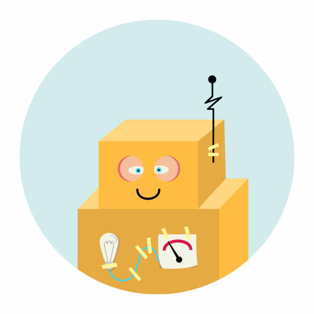 istock Modern fake chat bot character sign icon vector illustration. Virtual Assistance in the websites or chats. Concept of Artificial Intelligence chatbot isolated on white background. I like chatting! 951470544