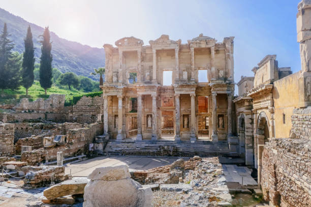 istock Celsus Library in Ephesus, Turkey on sunshine day 951477946
