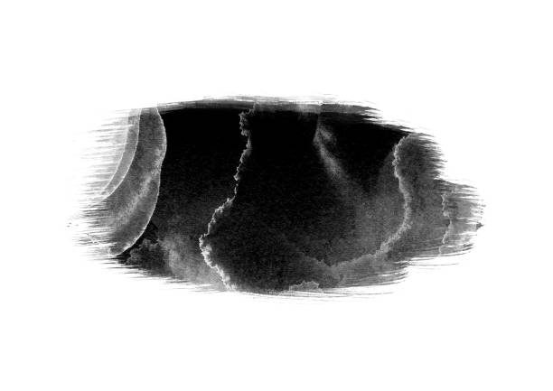 istock Black color patches graphic brush strokes design effect element for background 951484348