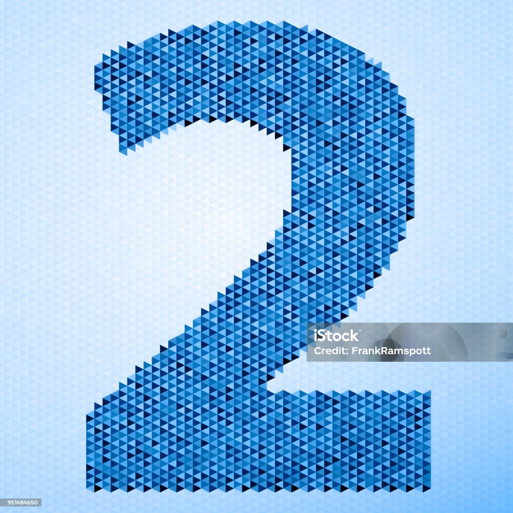 Number 2 Triangle Pattern Blue Stock Illustration - Download Image Now ...