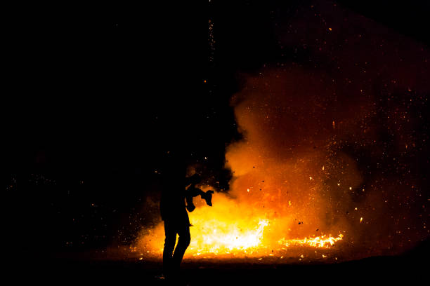 istock Fire and smoke after the crackers got fire 951490060