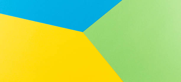istock Color papers geometry flat composition background with yellow, green and blue tones 951492014