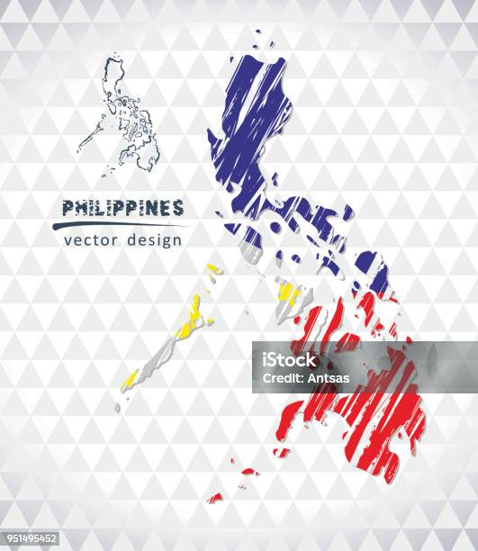 Map Of Philippines With Hand Drawn Sketch Pen Map Inside Vector Illustration Stock Illustration - Download Image Now