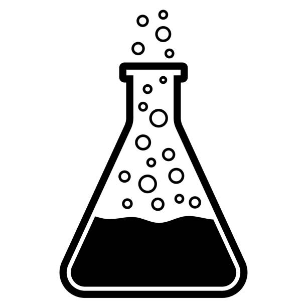 Erlenmeyer conical flask vector art illustration