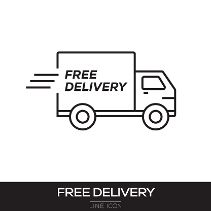 FREE DELIVERY LINE ICON