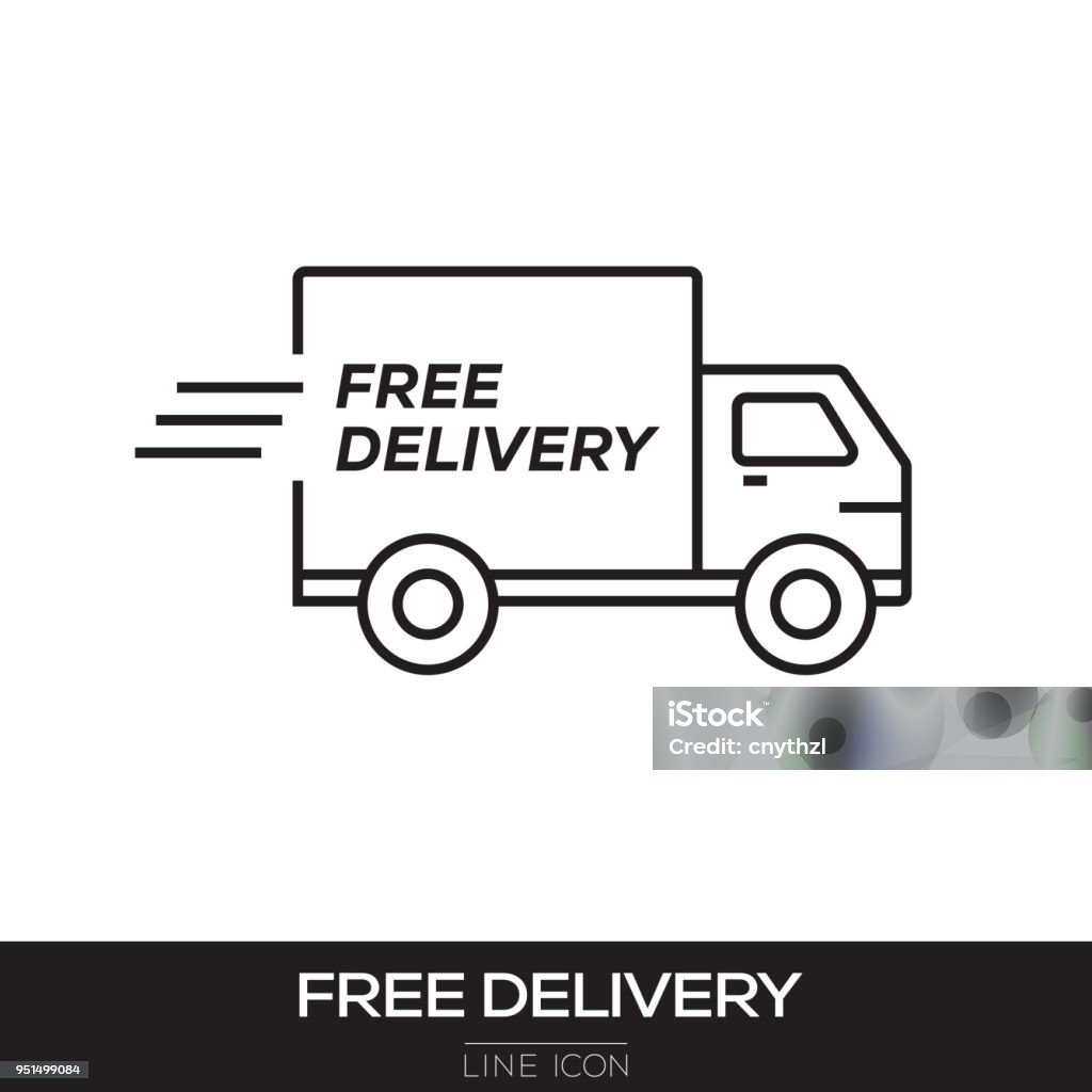 FREE DELIVERY LINE ICON Free of Charge stock vector