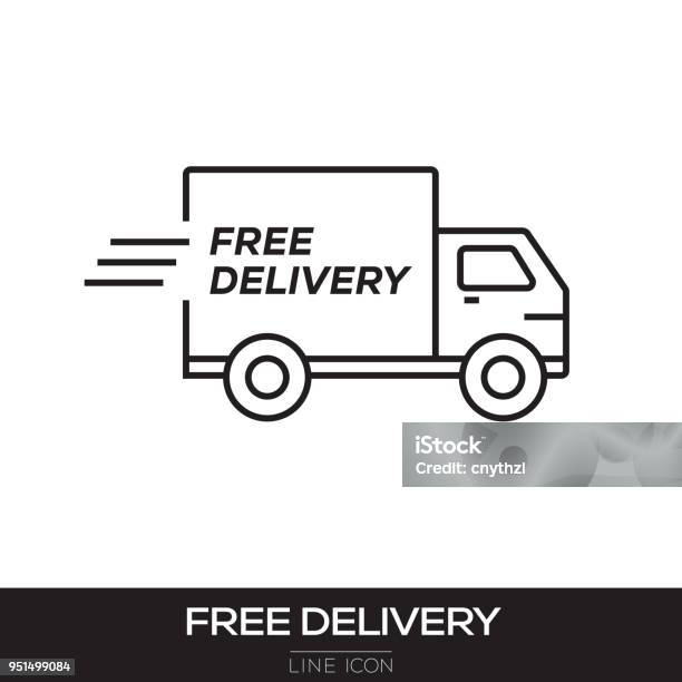 Free Delivery Line Icon Stock Illustration - Download Image Now - Free of Charge, Delivering, Shipping