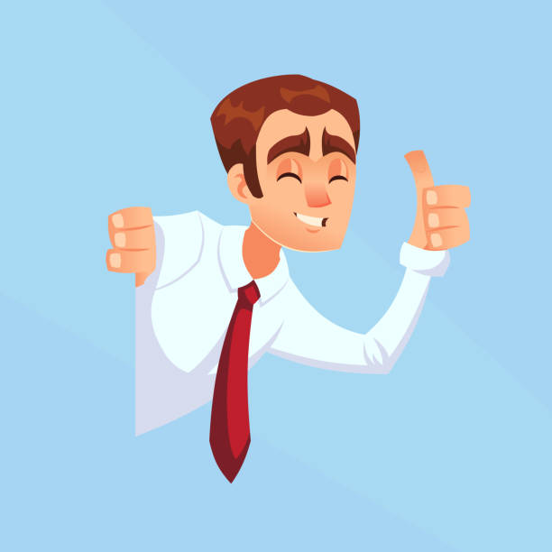 Happy Businessman Male Man With Thumbs Up Peeking Out The Corner Cartoon  Flat Design Vector Illustration Eps10 Stock Illustration - Download Image  Now - iStock