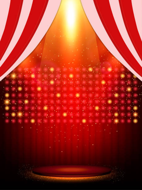 istock Poster Template with scene and spotlights. Design for presentation, banner, concert, show 951504476