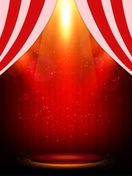 istock Poster Template with scene and spotlights. Design for presentation, banner, concert, show 951505014