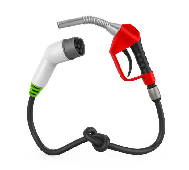 istock Electric Vehicle Charging Plug and Gas Nozzle Isolated 951510270