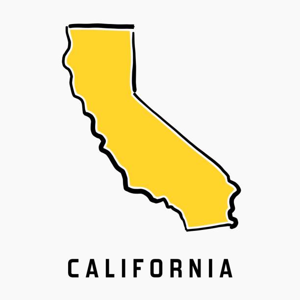 California map outline California map outline - smooth simplified US state shape map vector. symbols of california stock illustrations