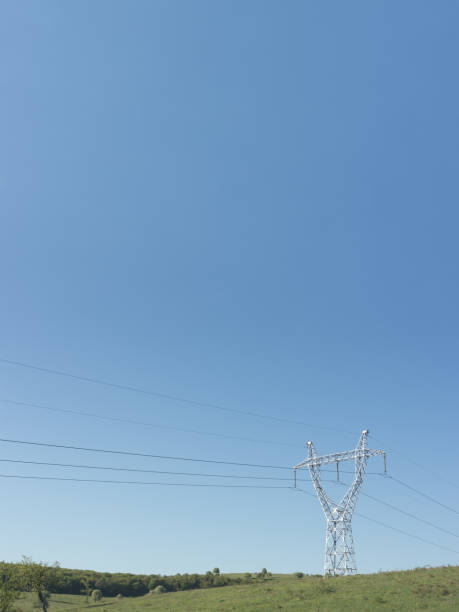 istock High voltage pole carrying electricity, big size photo 951513376
