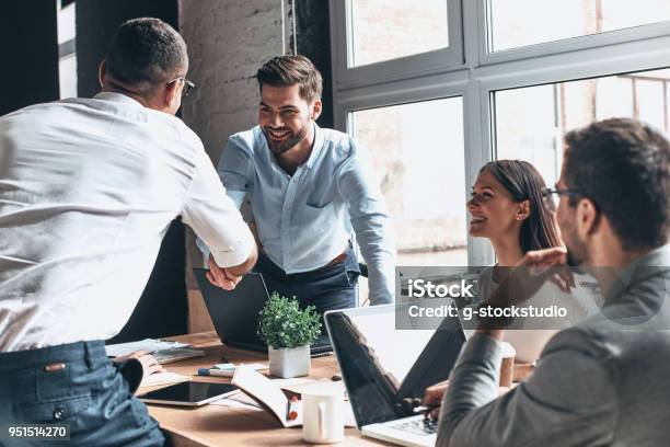 Glad To Work With You Stock Photo - Download Image Now - Business, Office, Teamwork