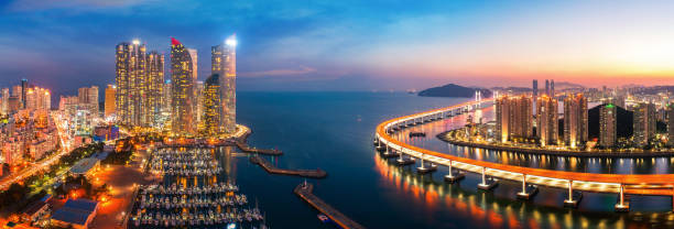 istock Sunset in Busan city with building 951520346