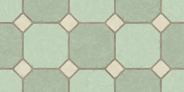 Pistachio Beige Seamless Classic Floor Tile Texture. Simple Kitchen, Toilet or Bathroom Mosaic Tiles Background. 3D rendering. 3D illustration.