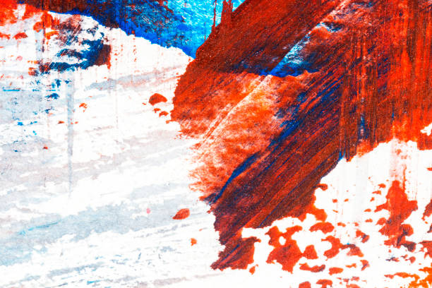 istock Abstract red and blue hand painted acrylic background 951533956