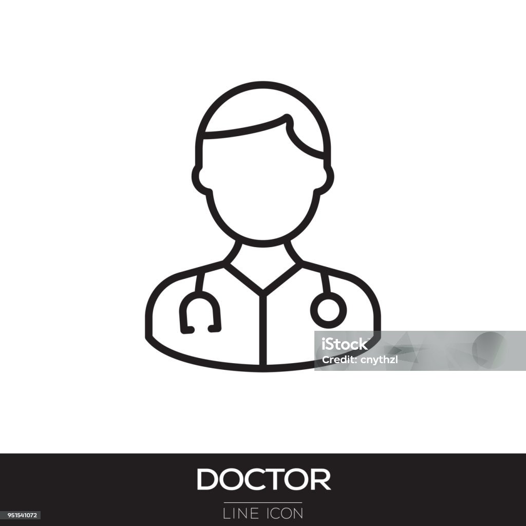 DOCTOR LINE ICON Icon Symbol stock vector