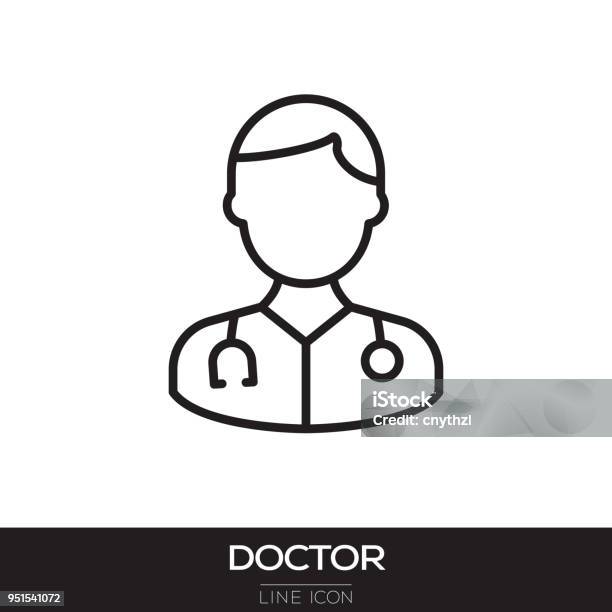 Doctor Line Icon Stock Illustration - Download Image Now - Icon Symbol, Doctor, Outline