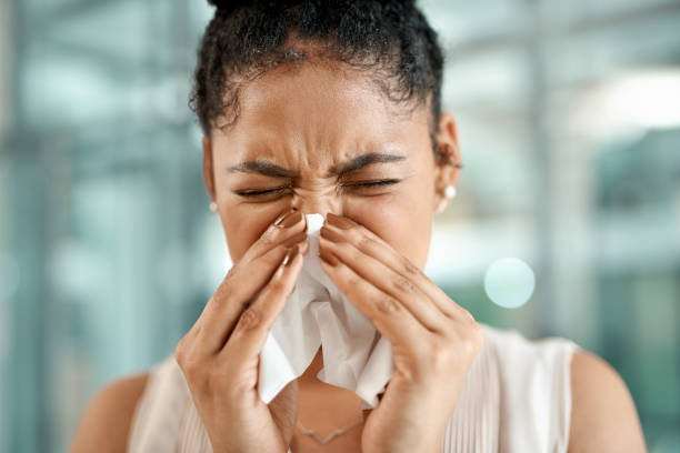 누가 세균을 하자? - allergy sneezing cold and flu flu virus 뉴스 사진 이미지