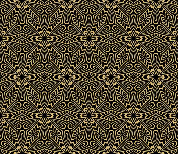 istock Set of Seamless texture of floral ornament. Vector illustration. For the interior design, printing, web and textile. 951548880