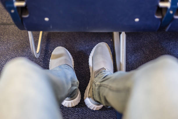 istock Airplane seats with more leg space for comfortable flight. 951558354