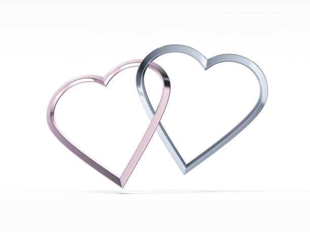 istock Metal heart symbols, 3d rendering 951585440