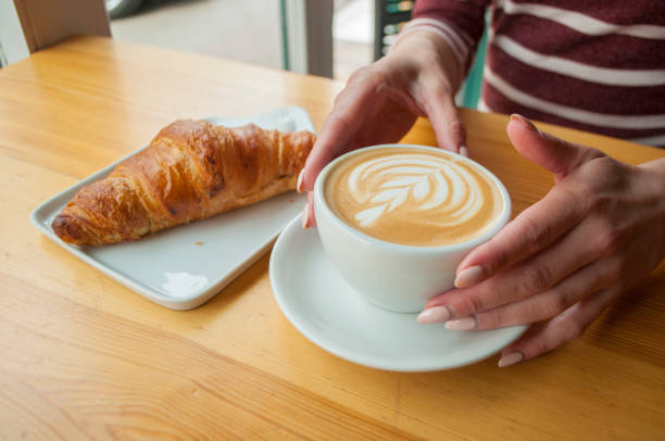 istock Morning cup of coffee and croissant. 951627744