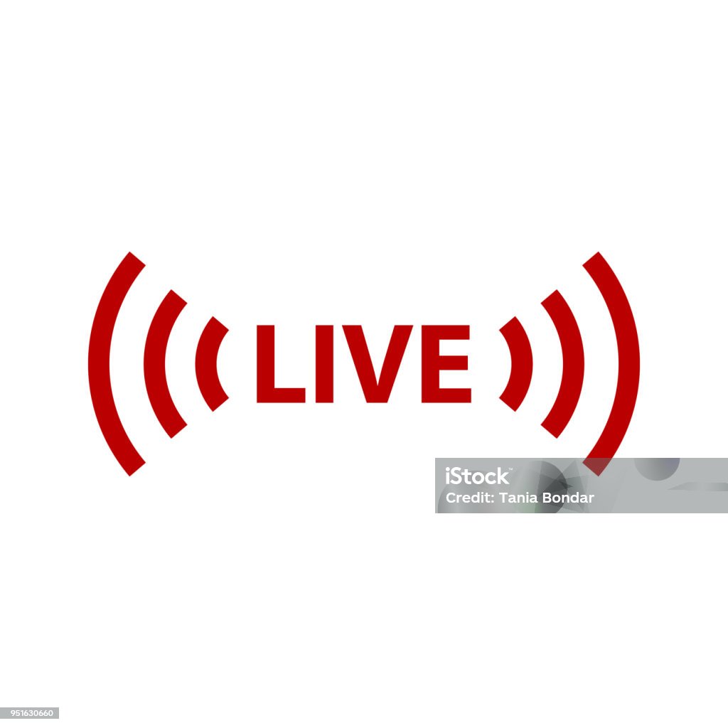 ÐÐµÑÐ°ÑÑ Live streaming sign icon. Vector icon illustration Live Event stock vector