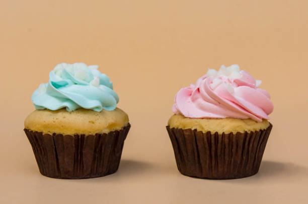 istock sweet cup cake dessert on yellow background and copy space 951635320